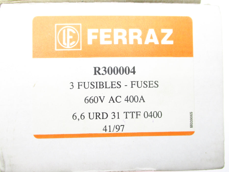 FERRAZ SHAWMUT R300004 400A 600VAC (PKG OF 3) NSMP