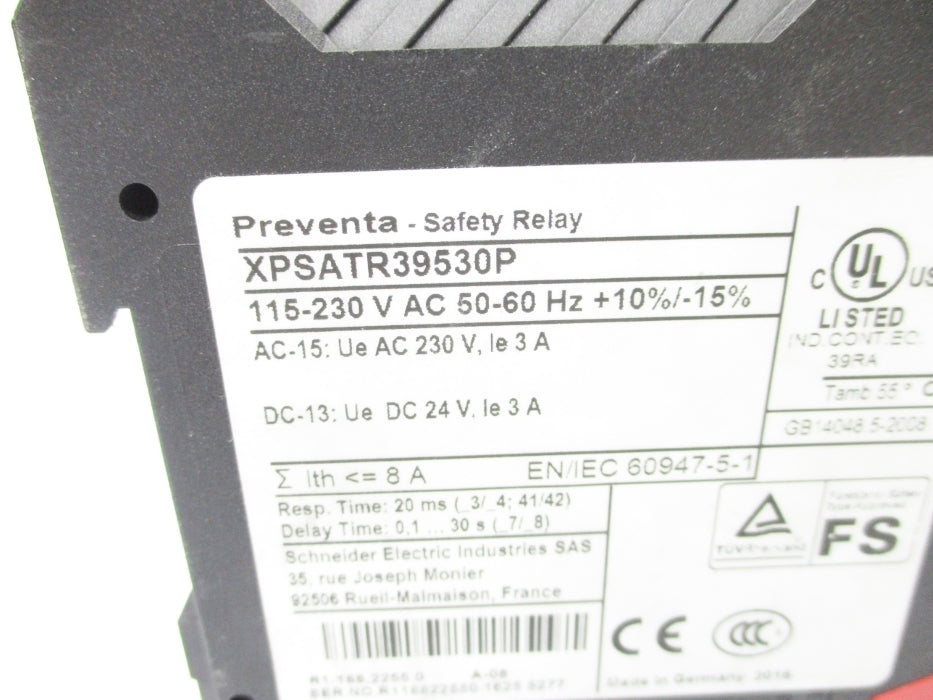 SCHNEIDER ELECTRIC XPSATR39530P 115-230VAC 3A NSNP