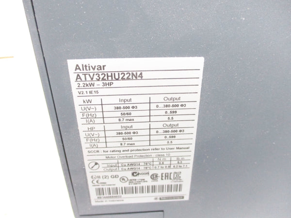 SCHNEIDER ELECTRIC ATV32HU22N4 380-500V 8.7A NSNP