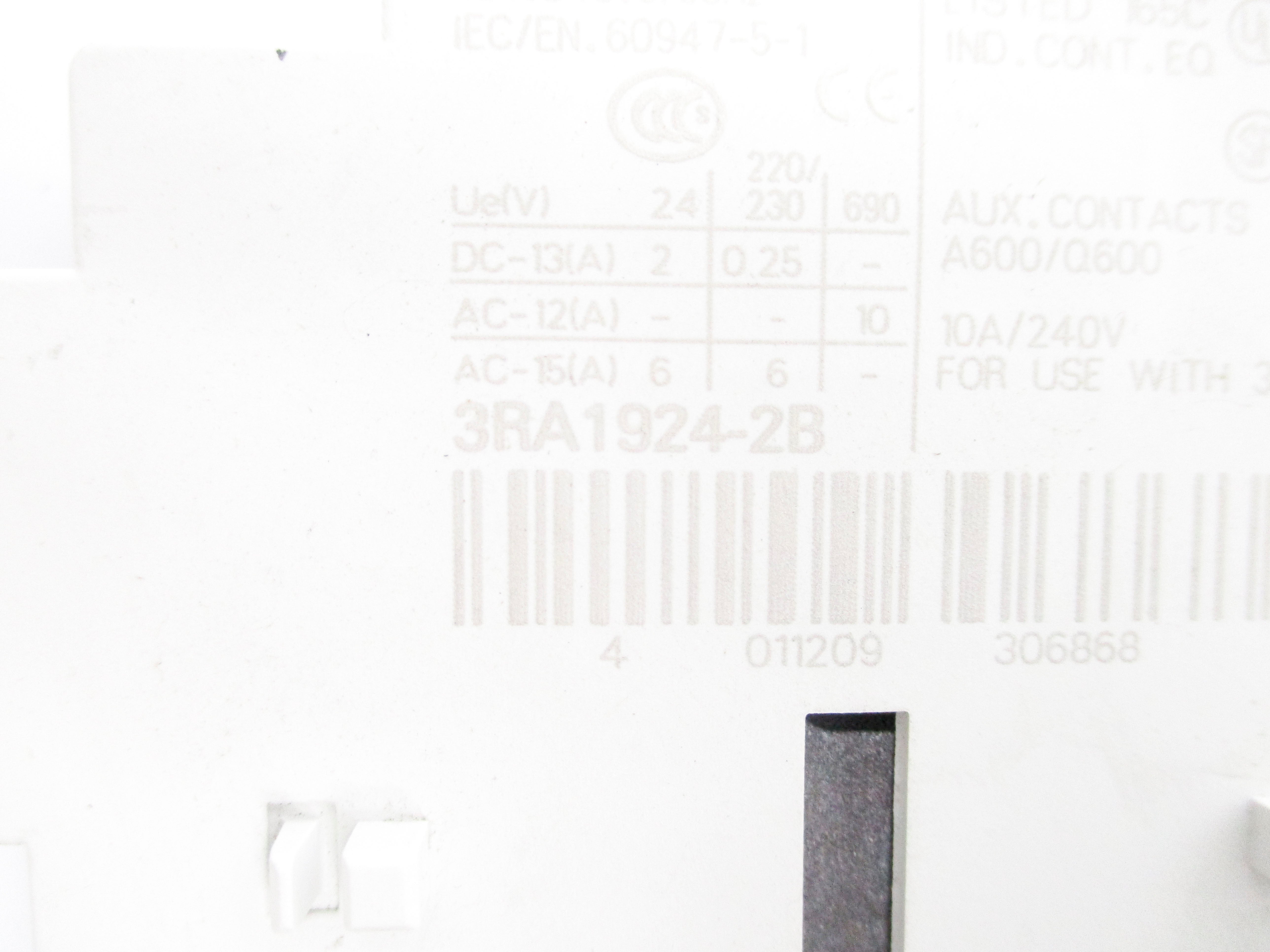 SIEMENS 3RA1924-2B 240V 10A NSNP