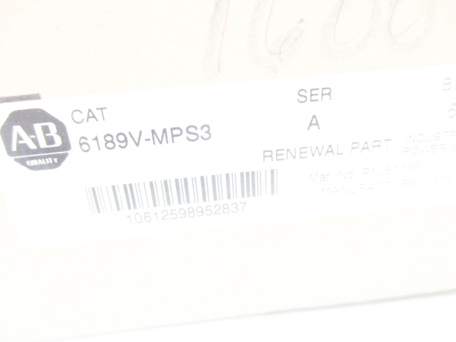 ALLEN BRADLEY 6189V-MPS3 SER. A 100-240V 1.5A NSMP