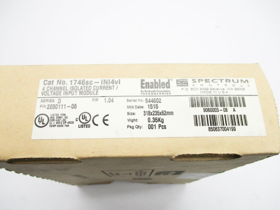 SPECTRUM CONTROLS 1746SC-INI4BI SER. D F/W 1.04 NSFS