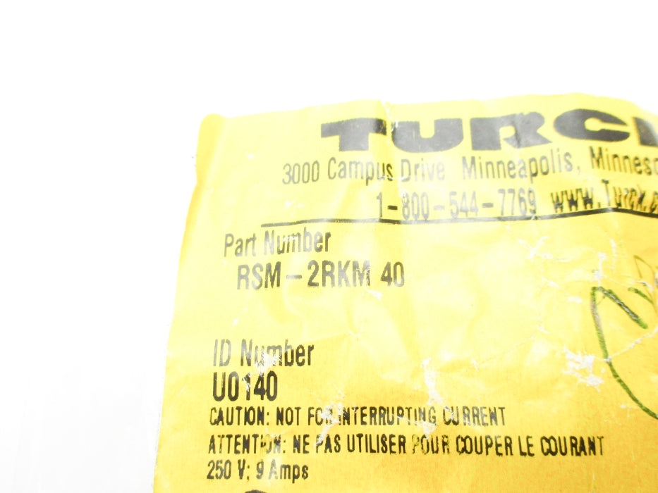 TURCK RSM-2RKM40 U0140 250V 9A NSMP