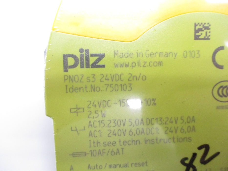 PILZ PNOZS324VDC2N/O 750103 24VDC 6A NSNP