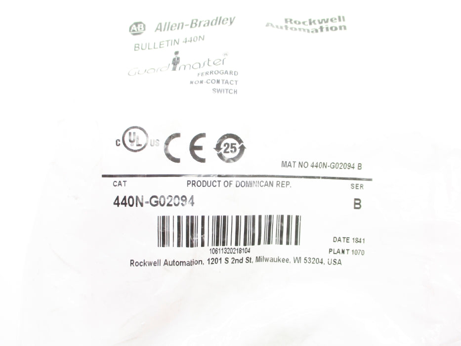 ALLEN BRADLEY 440N-G02094 SER. B NSMP