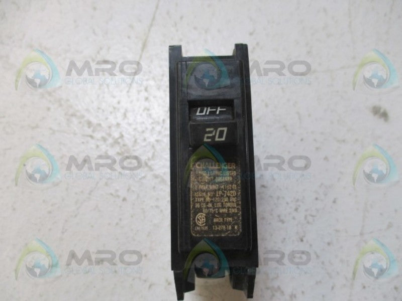 CHALLENGER BQ120 CIRCUIT BREAKER 20A UNMP