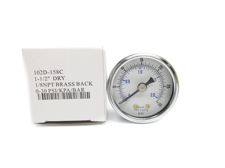 GAUGE 102D-158C 0-30PSI 1-1/2" NSMP
