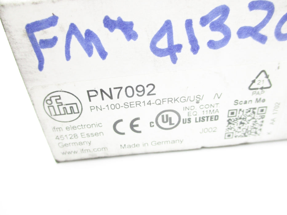 IFM EFECTOR PN-100-SER14-QFRKG/US//V PN7092 18-30VDC 0-1450PSI NSMP