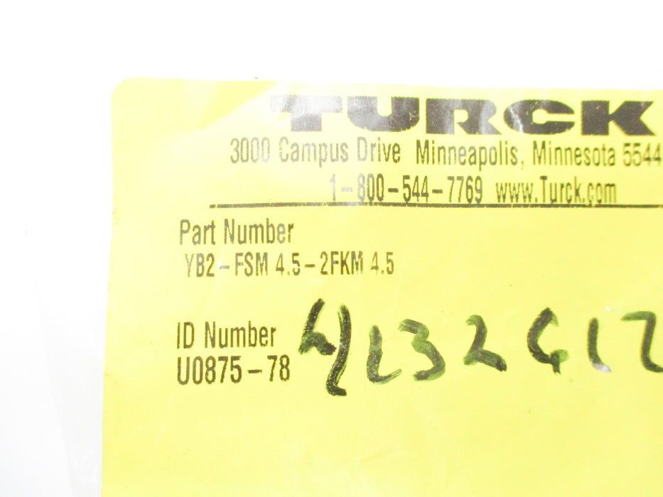 TURCK YB2-FSM4.5-2FKM4.5 U0875-78 NSMP