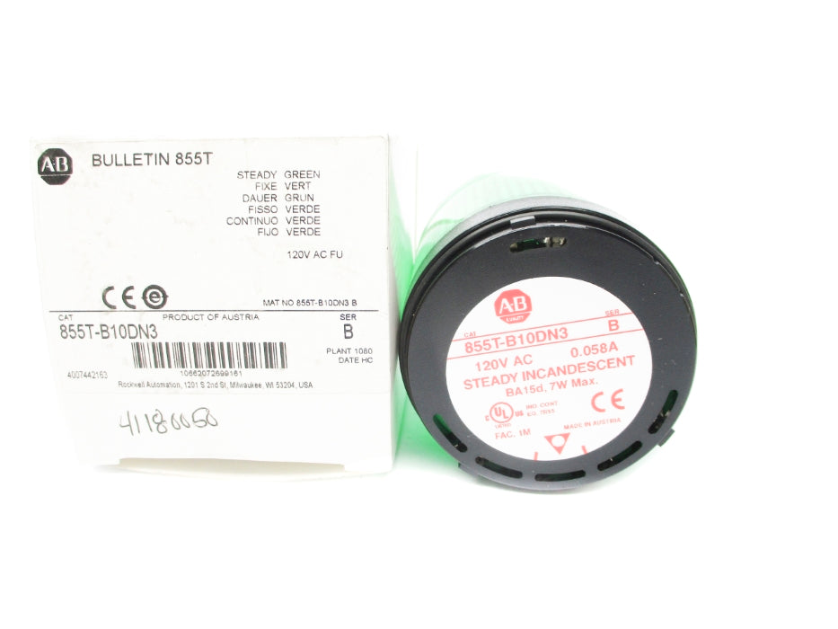 INDUSTRIAL SPARE PART 855T-B10DN3 SER. B 120VAC 0.058A (NO BULB) (WH) NSMP