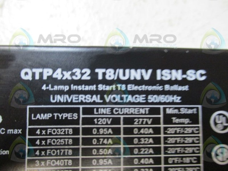 SYLVANIA QTP4X32T8/UNVISN-SC QUICKTRONIC BALLAST *USED*