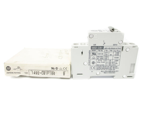 ALLEN BRADLEY 1492-CB1F100 SER. B 10A 277VAC NSMP