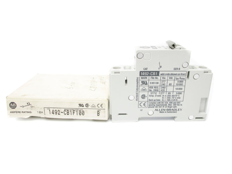 ALLEN BRADLEY 1492-CB1F100 SER. B 10A 277VAC NSMP