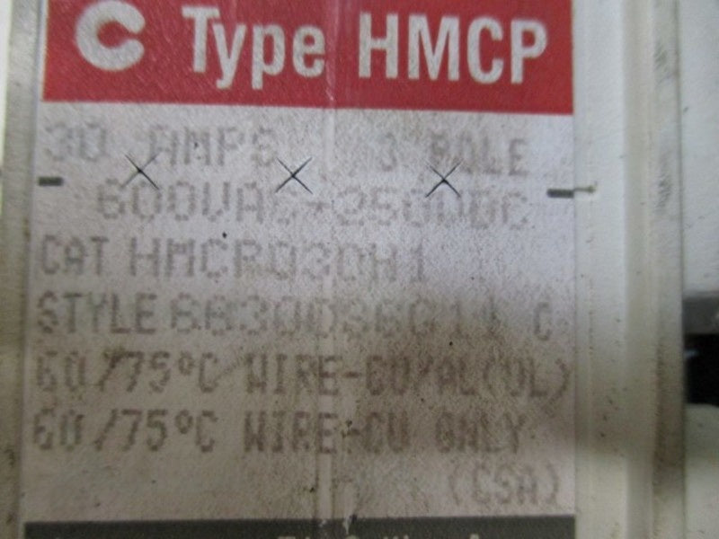 WESTINGHOUSE HMCP030H1 CIRCUIT BREAKER 30A UNMP