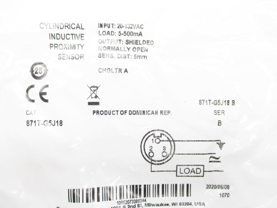 ALLEN BRADLEY 871T-G5J18 SER. B 20-132VAC NSMP