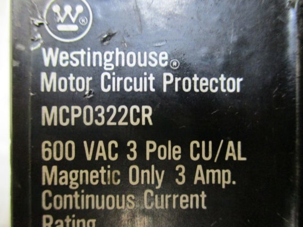 WESTINGHOUSE MCP0322CR CIRCUIT BREAKER 3A UNMP