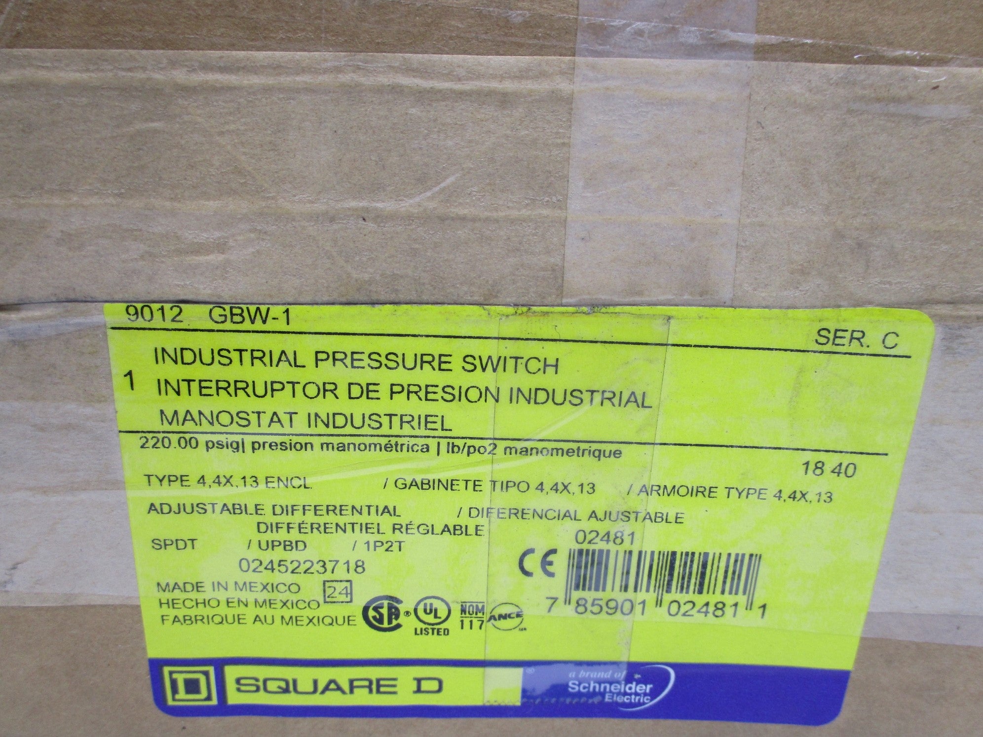 SQUARE D 9012GBW-1 SER. C 13-425PSI NSMP