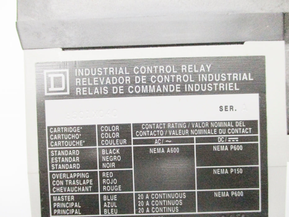 SQUARE D 8501XO40V02 SER. A 110/120V NSNP