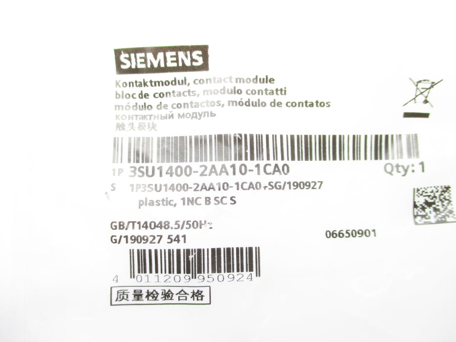 SIEMENS 3SU1400-2AA10-1CA0 NSMP