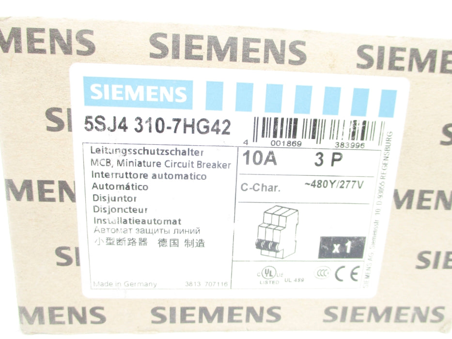 SIEMENS 5SJ4310-7HG42 277V 10A NSMP