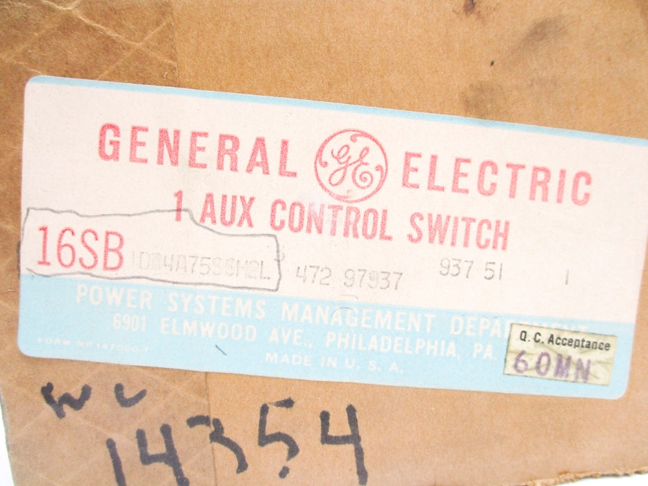 GENERAL ELECTRIC 16SB1DB4A75SSH2L NSMP