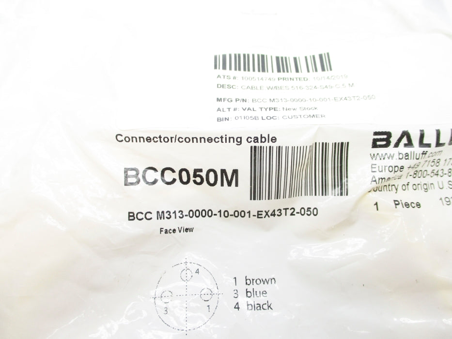 BALLUFF BCCM313-0000-10-001-EX43T2-050 BCC050M 60V 4A NSMP
