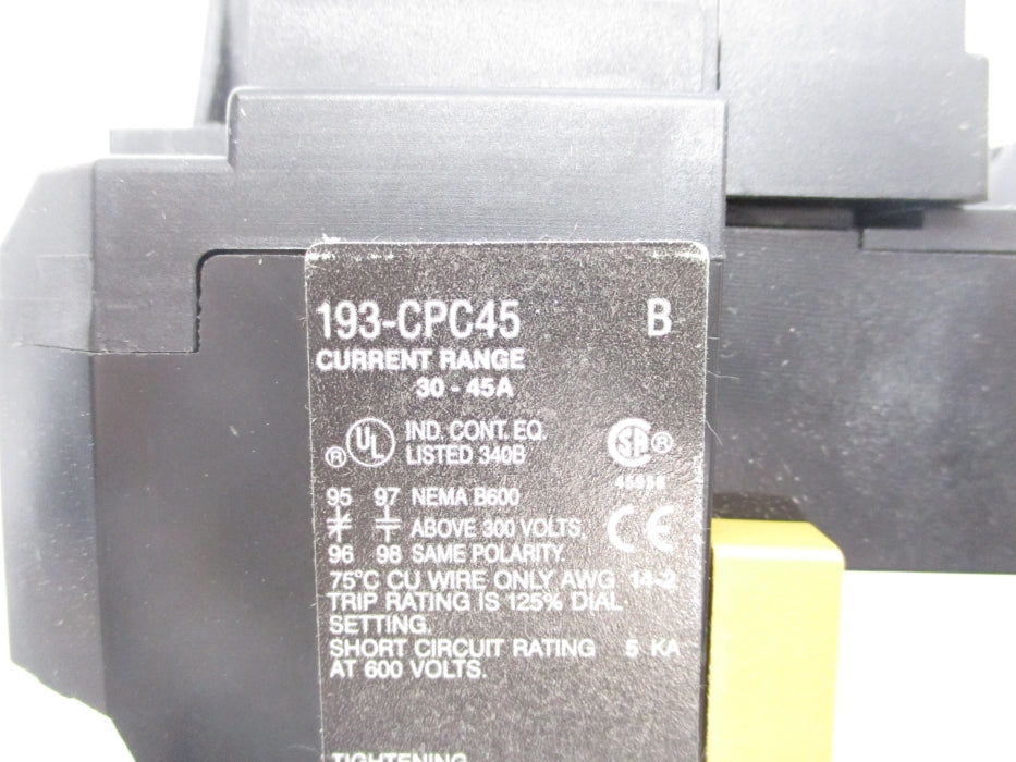 INDUSTRIAL SPARE PART 193-CPC45 SER. B 30-45A NSNP