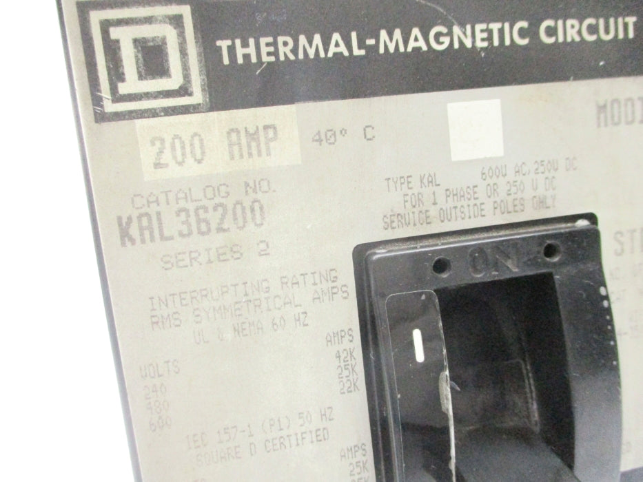 SQUARE D KAL36200 SER. 2 200A 600V UNMP