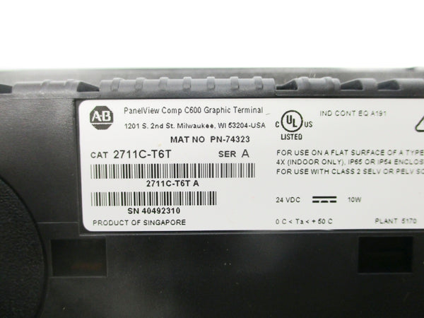 ALLEN BRADLEY 2711C-T6T SER. A 24VDC NSMP