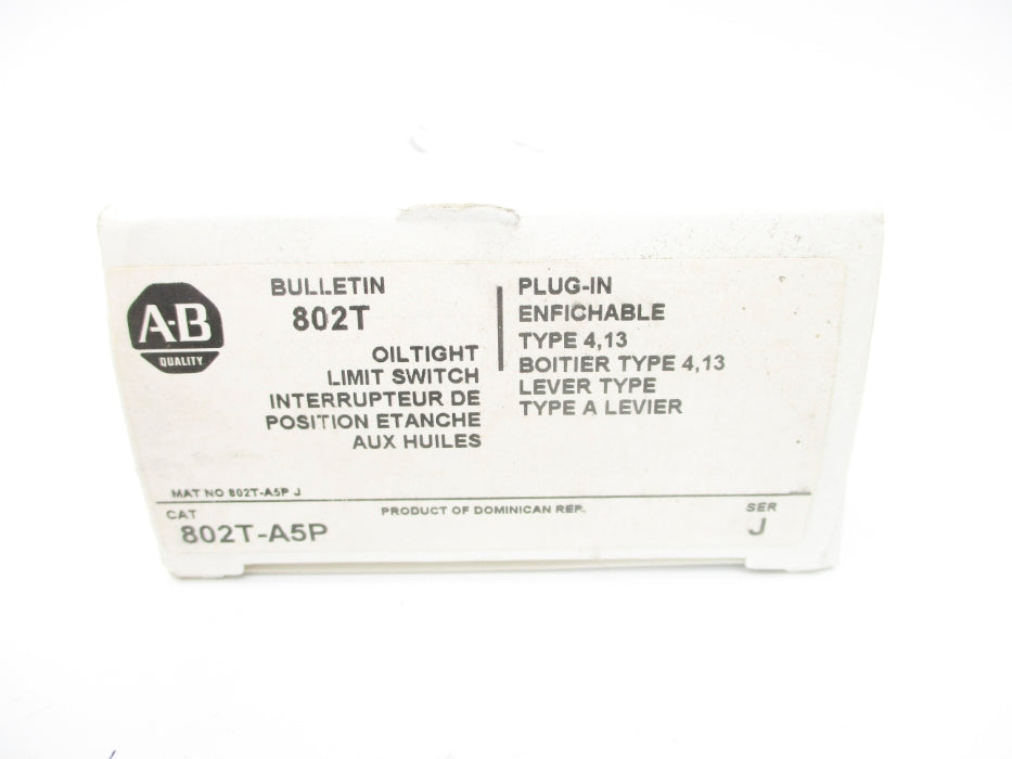 ALLEN BRADLEY 802T-A5P SER. J 120-600V 60A (WH) NSMP