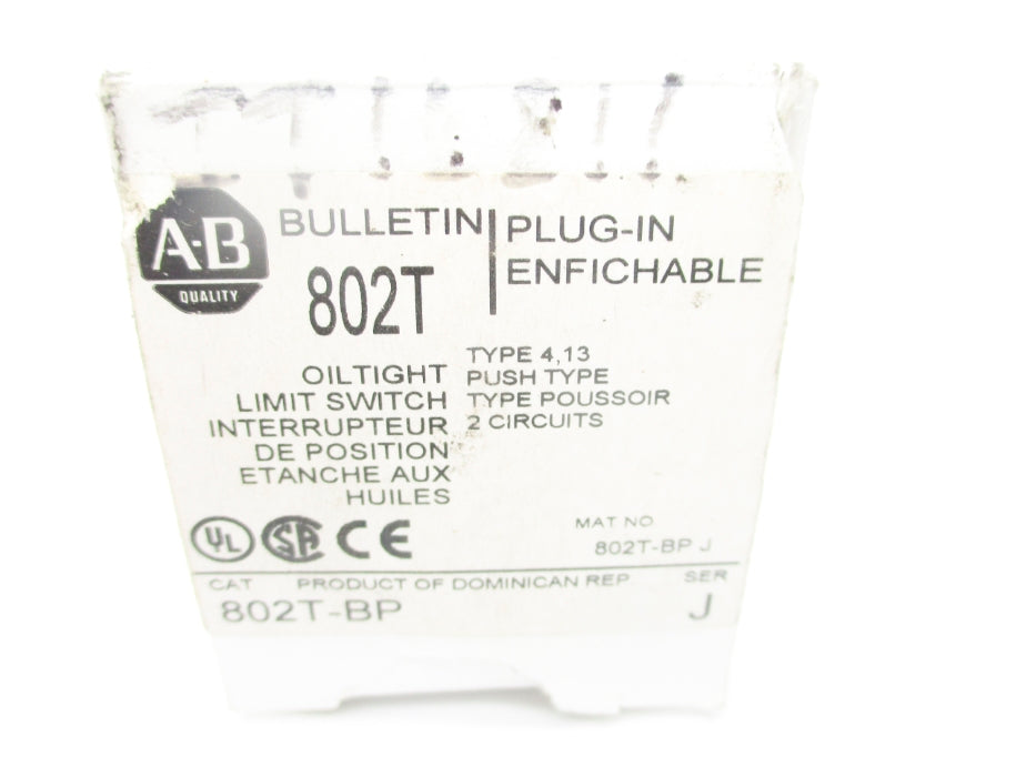 ALLEN BRADLEY 802T-BP SER. J (WH) NSMP
