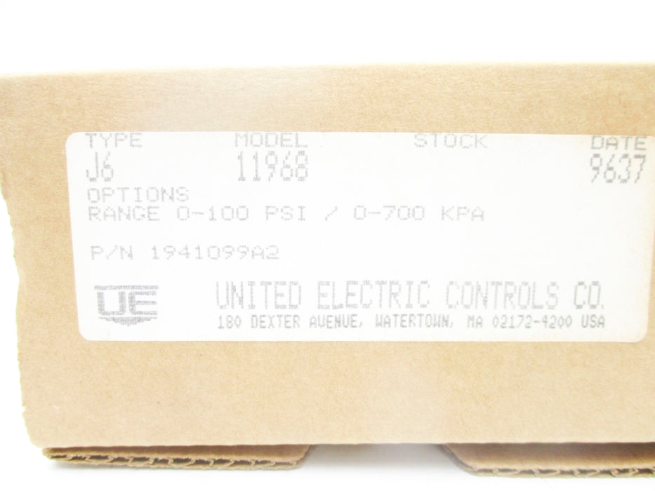 UNITED ELECTRIC J6-11968 0-100PSI NSMP