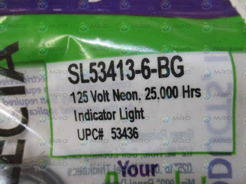 SELECTA SL53413-6-BG GREEN NEON INDICATOR LIGHT NSMP