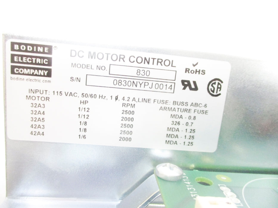 BODINE ELECTRIC 0830AP NSMP
