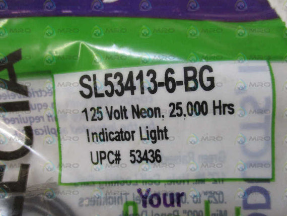 SELECTA SL53413-6-BG GREEN NEON INDICATOR LIGHT NSMP