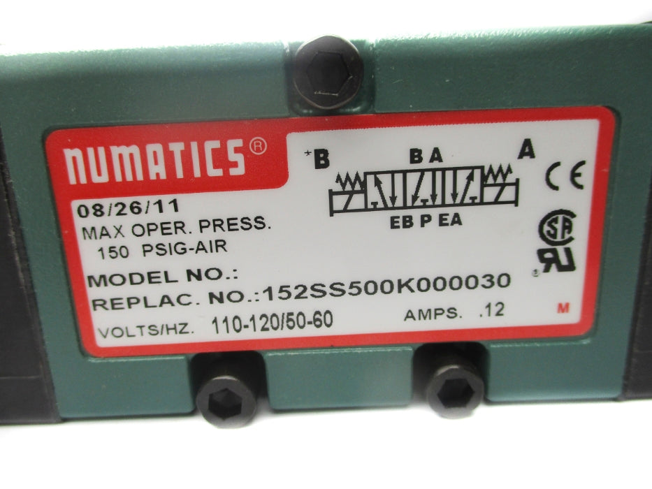 NUMATICS 152SS500K000030 110-120V .12A 150PSI NSNP