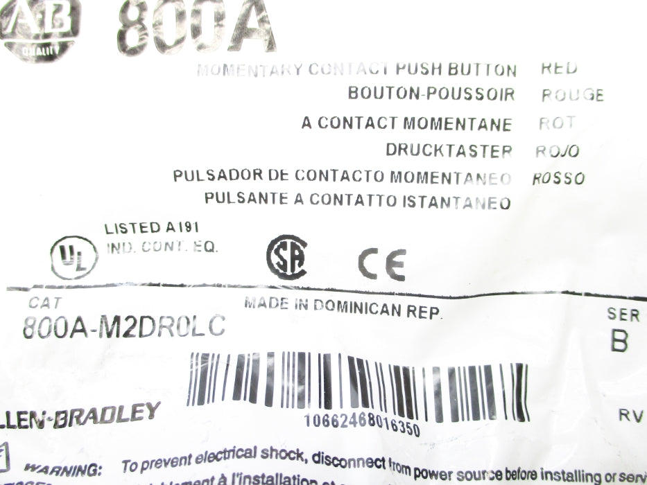 INDUSTRIAL SPARE PART 800A-M2DROLC SER. B NSMP