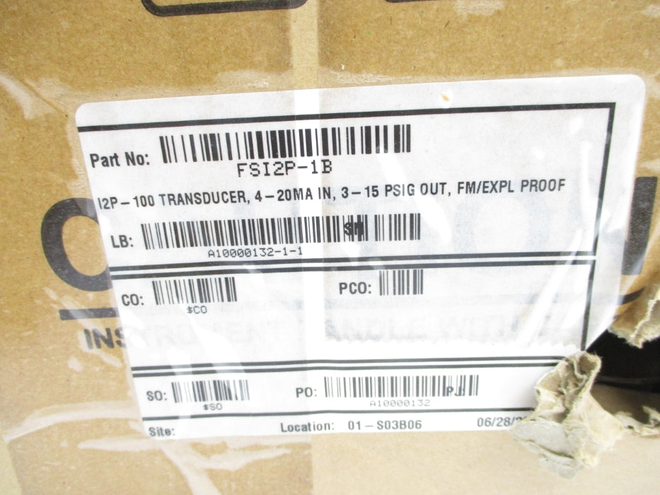 FISHER FSI2P-1B I2P-100 TRANSDUCER NSMP