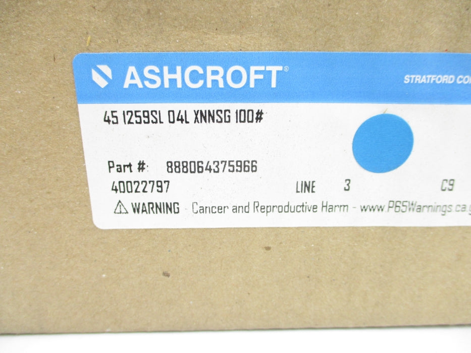 ASHCROFT 451259SL04LXNNSG100# 0-100PSI NSMP
