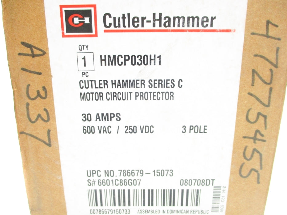 CUTLER HAMMER HMCP030H1 SER. C 600VAC 30A NSMP