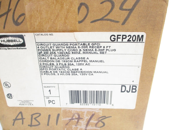 HUBBELL GFP20M 120V 20A NSMP