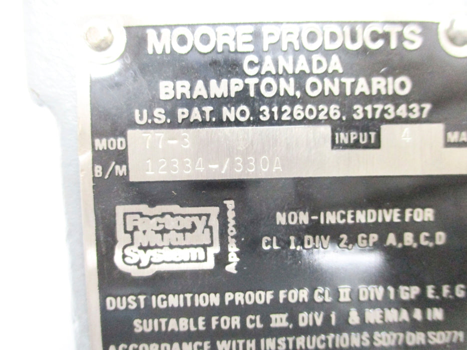 MOORE PRODUCTS 77-3 12334-/330A NSNP
