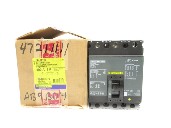 SQUARE D FAL36100 SER. S2 100A 250V NSMP