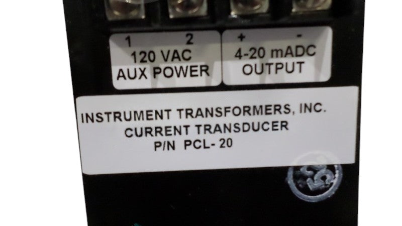 INSTRUMENT TRANSFORMER INC. PCL-20 CURRENT TRANSDUCERNSNP