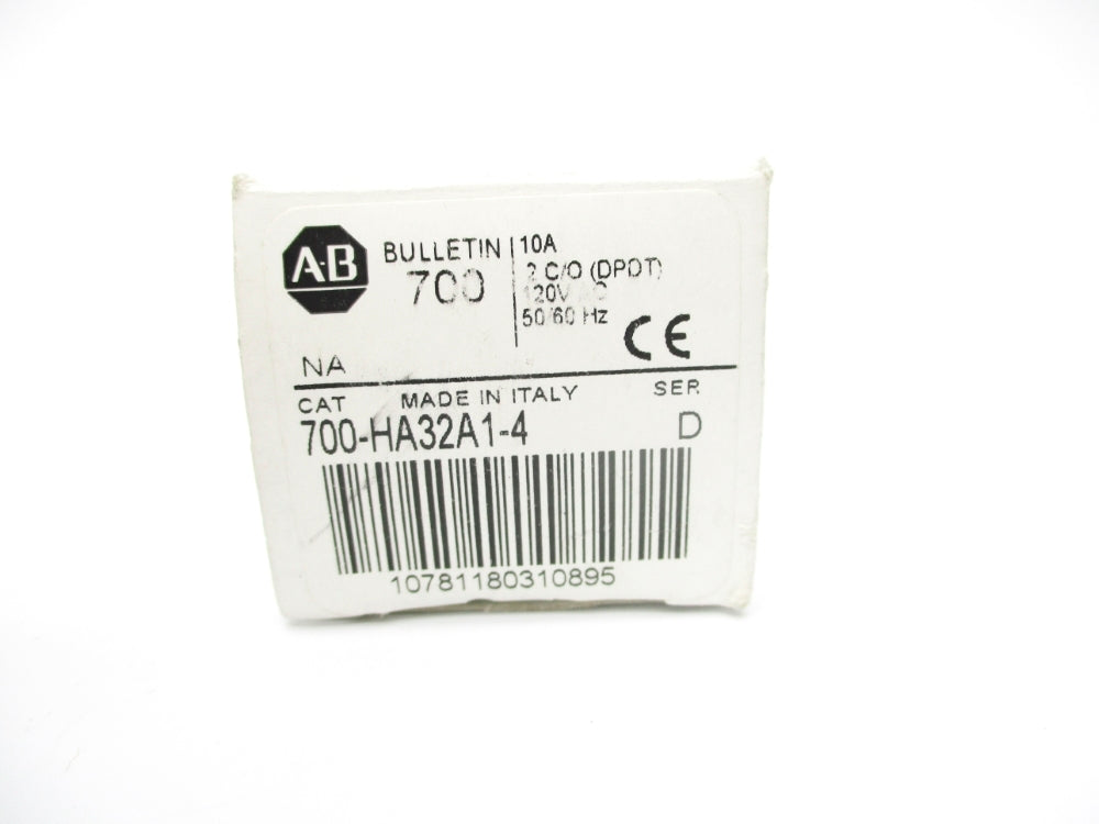 ALLEN BRADLEY 700-HA32A1-4 SER. D 120VAC 10A (WH) NSMP