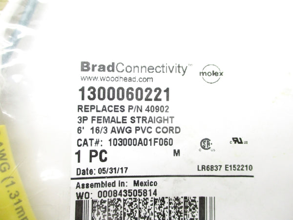 DANIEL WOODHEAD 103000A01F060 1300060221 600V 13A NSMP