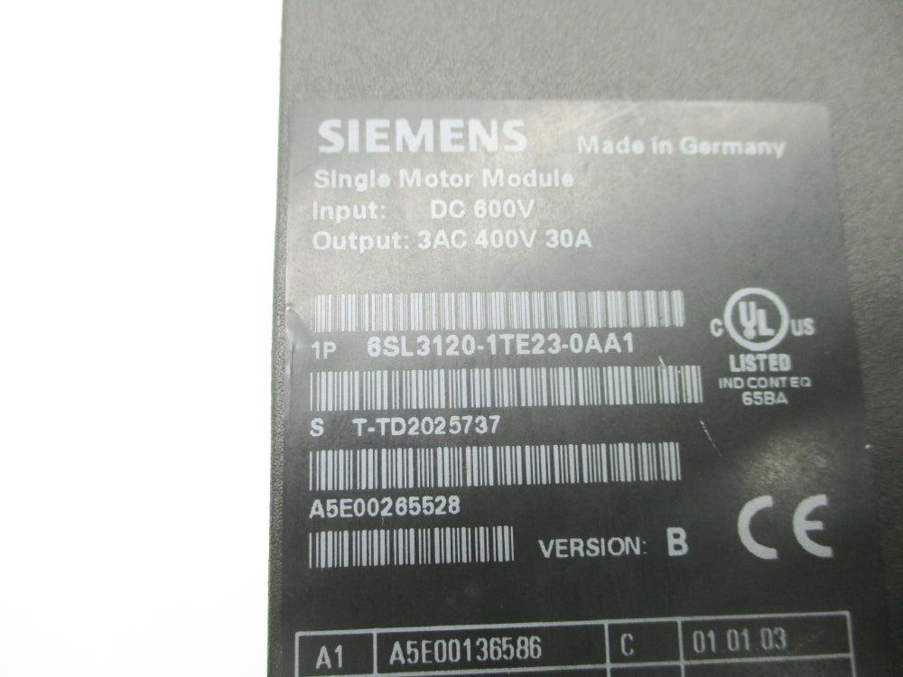 SIEMENS 6SL3120-1TE23-0AA1 UNMP