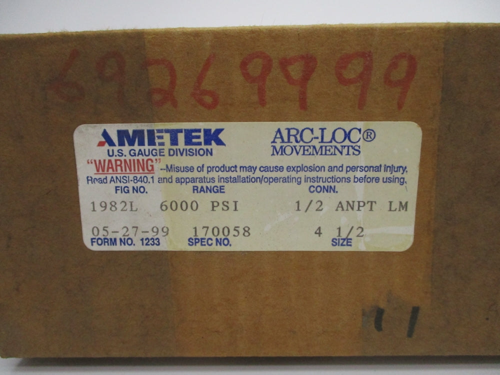AMETEK 1982L 0-6000PSI NSMP