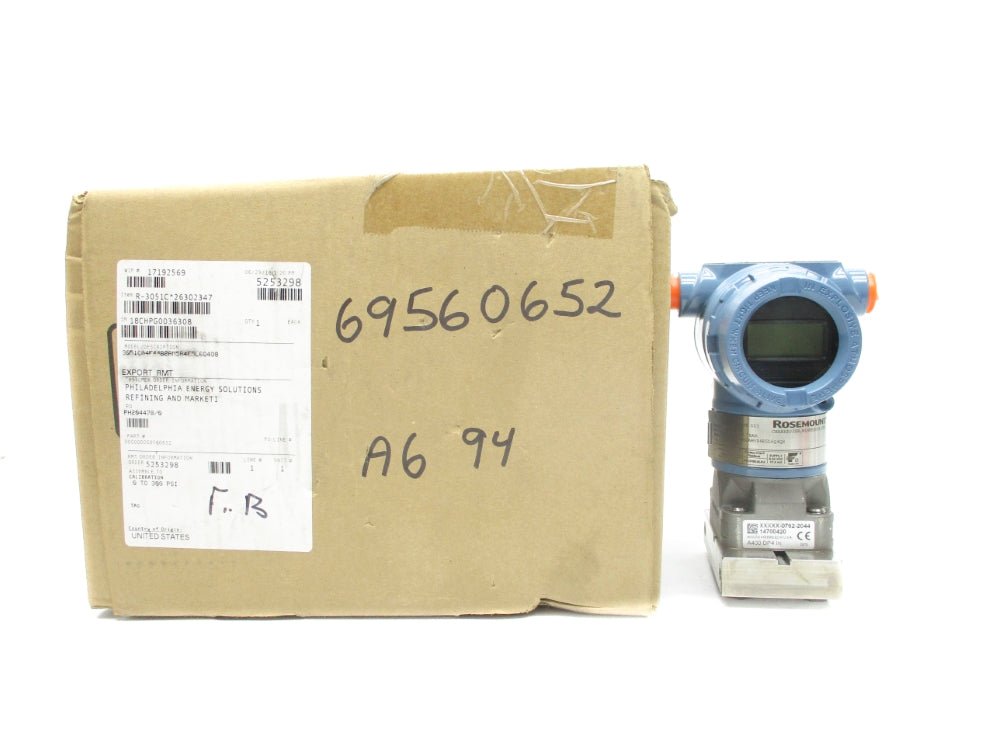 ROSEMOUNT 3051CG4F44B2AM5B4E5L6Q4Q8 0-300PSI NSMP