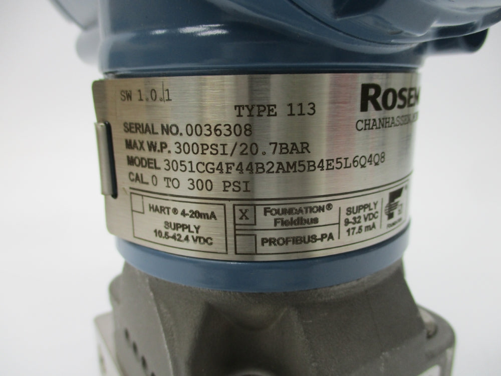 ROSEMOUNT 3051CG4F44B2AM5B4E5L6Q4Q8 0-300PSI NSMP